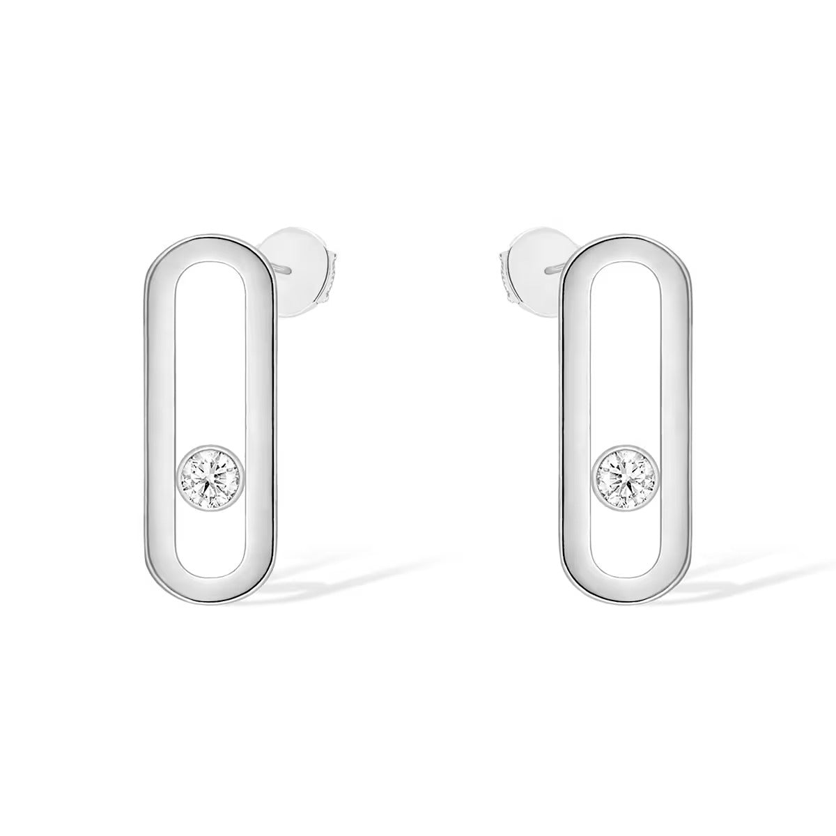 [Auream]MOVE UNO SMALL 1 DIAMOND EARRINGS