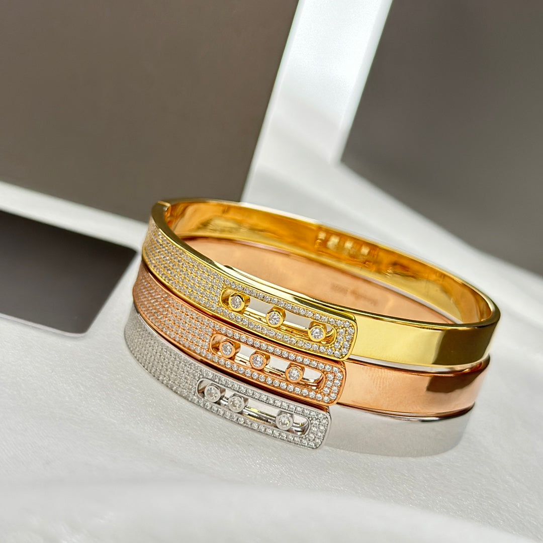 [Auream]Move Noa Rose Gold Pavé Diamond Bangle Bracelet