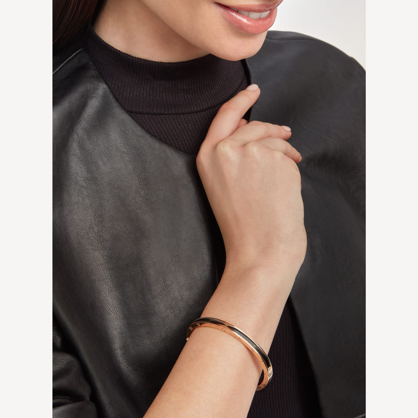 [Auream]ZERO 1 PINK GOLD WITH BLACK CERAMIC BRACELET