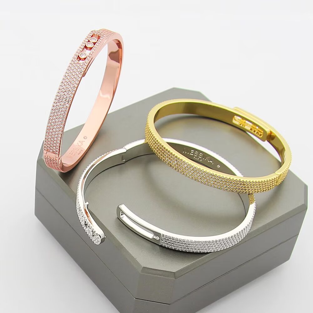 [Auream]Move Noa Full Pavé Diamond Bangle Bracelet