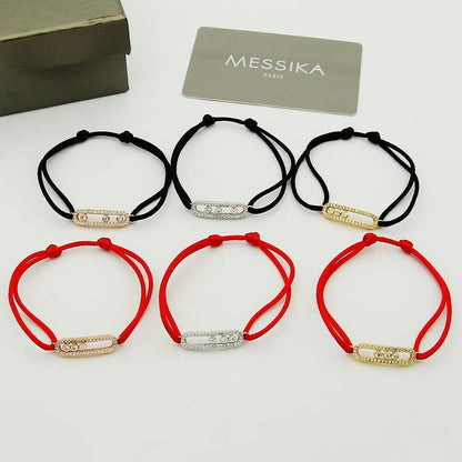 [Auream]Messika Care(s) pink cord pavé bracelet