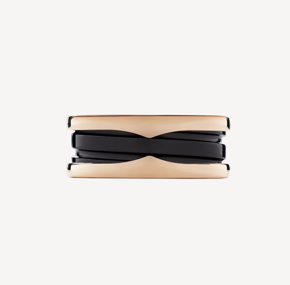 [Auream]ZERO 1 TWO-BAND LOOPS AND BLACK CERAMIC PINK GOLD RING