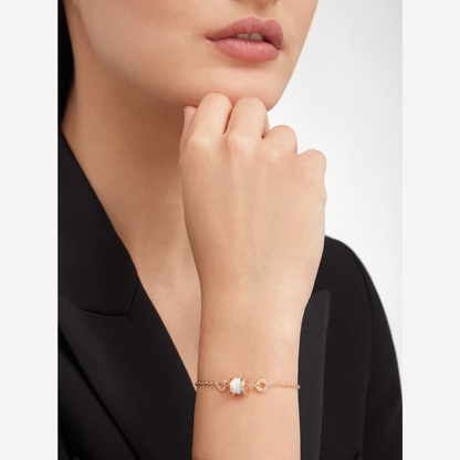 [Auream]ZERO 1 SOFT PINK GOLD AND WHITE CERAMIC BRACELET