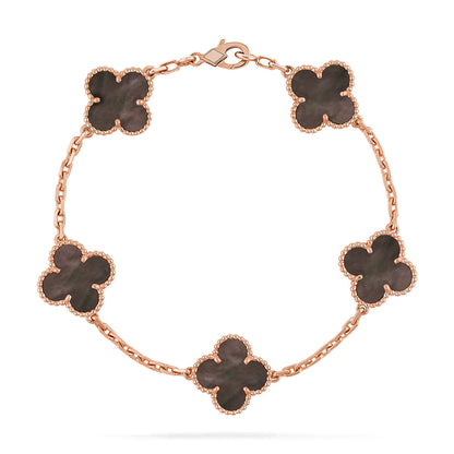 [Auream] CLOVER 5 MOTIF GRAY MOP BRACELET COLLECTION