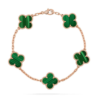 [Auream] CLOVER 5 MOTIF MALACHITE BRACELET COLLECTION
