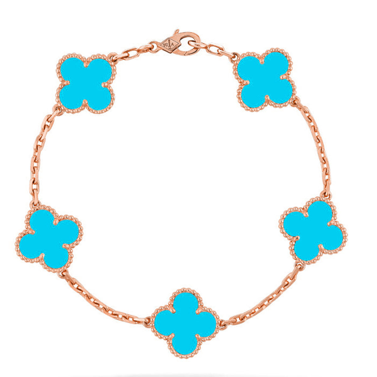 [Auream] CLOVER 5 MOTIF TURQUOISE BRACELET COLLECTION