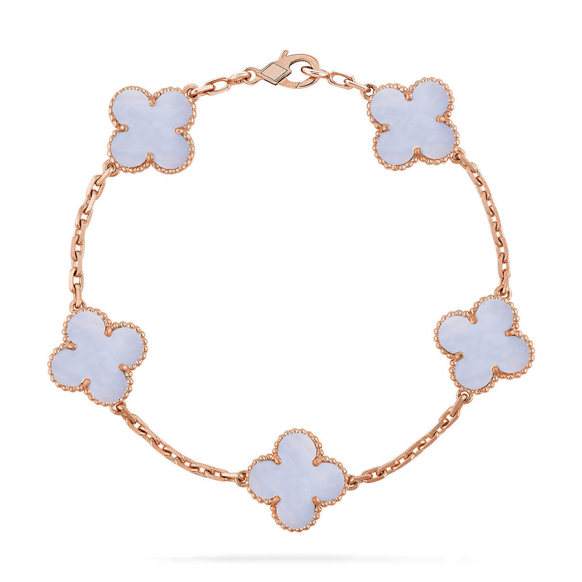 [Auream] CLOVER 5 MOTIF PURPLE CHALCEDONY BRACELET COLLECTION