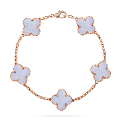 [Auream] CLOVER 5 MOTIF PURPLE CHALCEDONY BRACELET COLLECTION