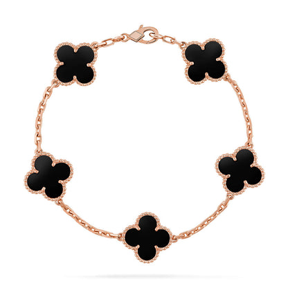 [Auream] CLOVER 5 MOTIF ONYXS BRACELET COLLECTION