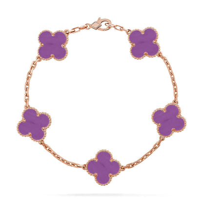 [Auream] CLOVER 5 MOTIF VIOLET BRACELET COLLECTION