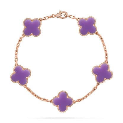 [Auream]CLOVER 5 MOTIF LIGHT PURPLE BRACELET COLLECTION