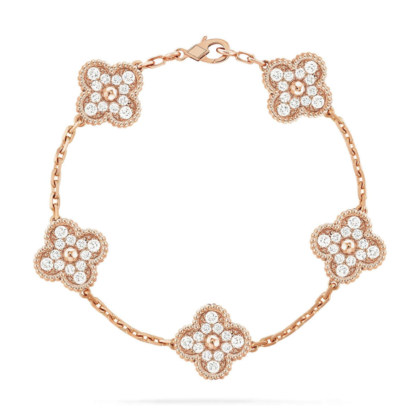 [Auream] CLOVER 5 MOTIF FULL DIAMOND BRACELET COLLECTION
