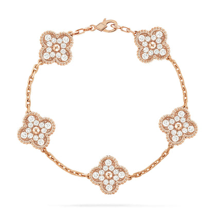 [Auream] CLOVER 5 MOTIF FULL DIAMOND BRACELET COLLECTION