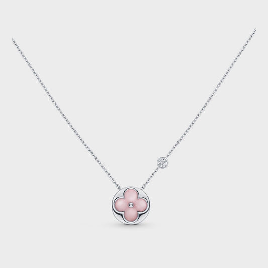 [Auream]SUN MOTIF PINK MOP SILVER BRACELET