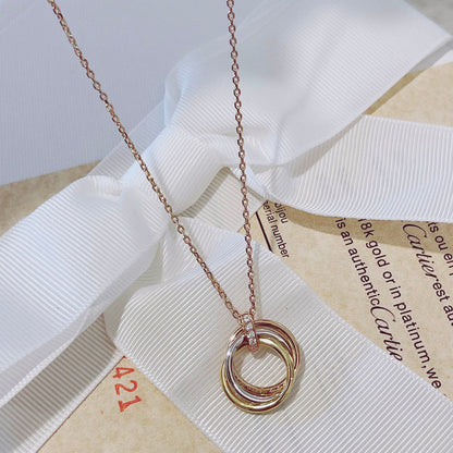 [Auream]TRINITY NECKLACE GOLD  DIAMONDS