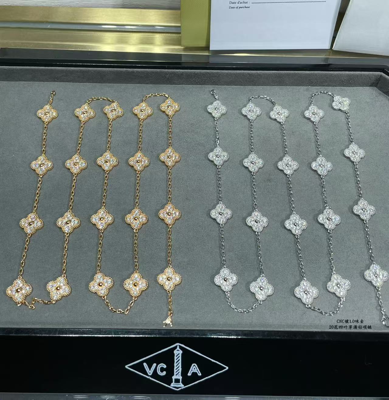 [Auream]CLOVER 20 MOTIFS FULL-DIAMOND NECKLACE