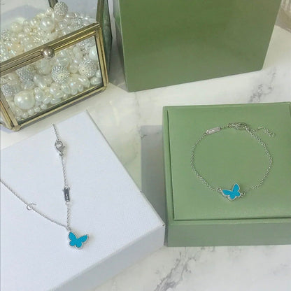 [Auream]BUTTERFLY TURQUOISE BUTTERFLY BRACELET SILVER