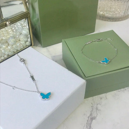 [Auream]BUTTERFLY TURQUOISE BUTTERFLY BRACELET SILVER
