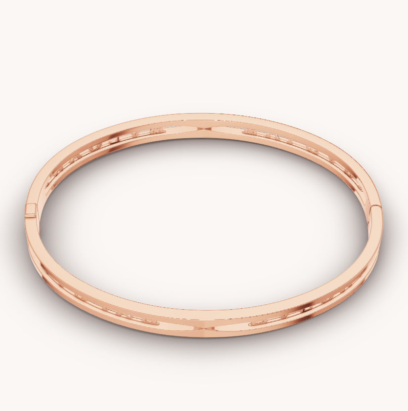 [Auream]ZERO 1 SPIRAL LOGO PINK GOLD BRACELET