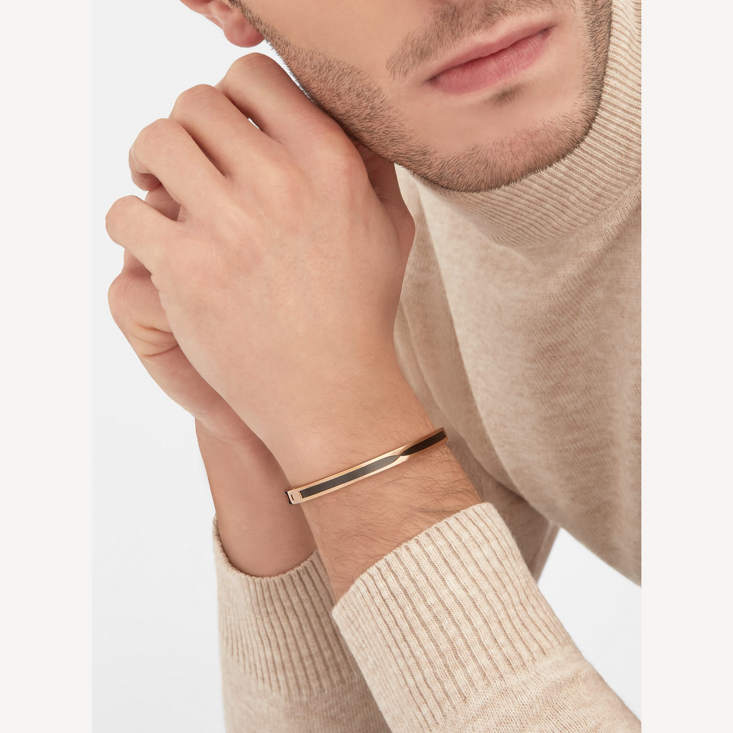 [Auream]ZERO 1 PINK GOLD WITH BLACK CERAMIC BRACELET