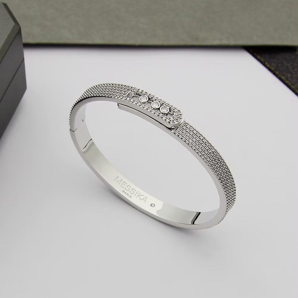 [Auream]Move Noa Full Pavé Diamond Bangle Bracelet