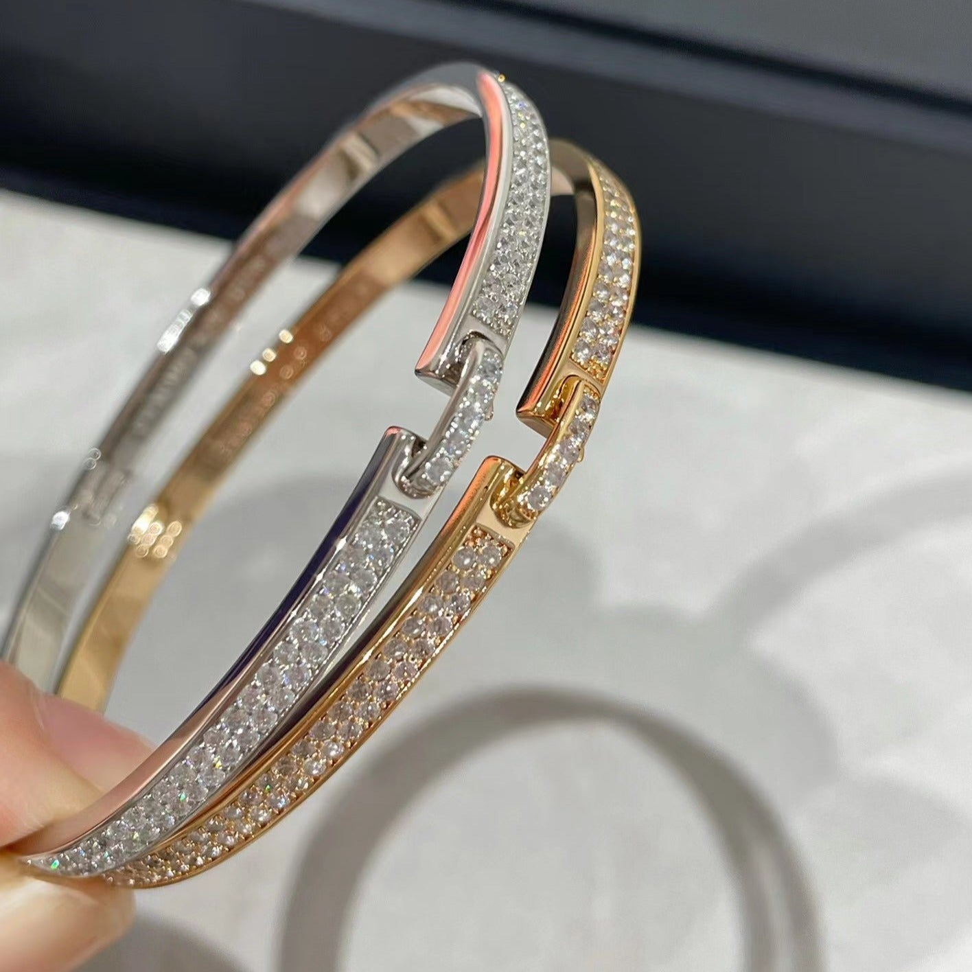 [Auream]LIENS VIDENCE DIAMOND PAVED BRACELET