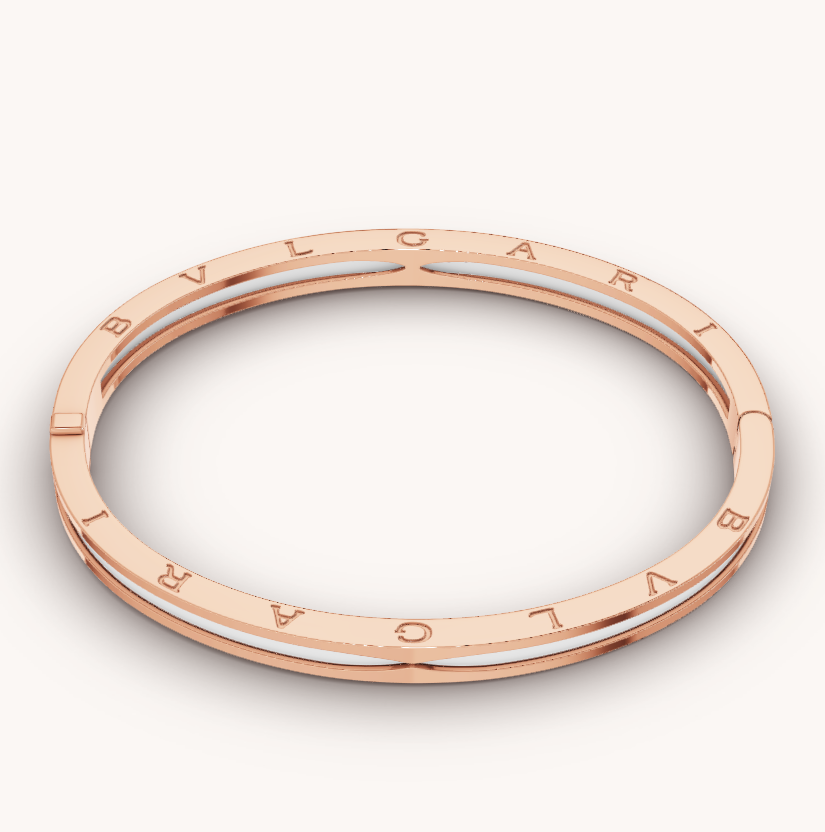 [Auream]ZERO 1 PINK GOLD WITH WHITE CERAMIC BRACELET