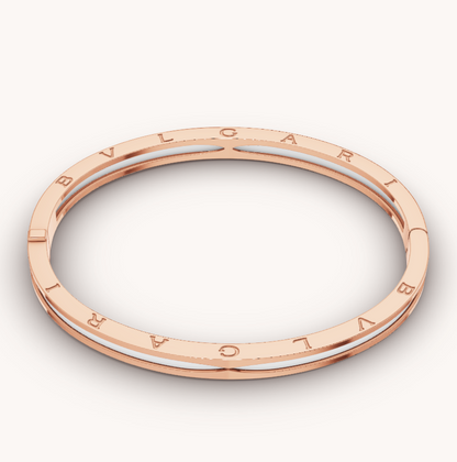 [Auream]ZERO 1 PINK GOLD WITH WHITE CERAMIC BRACELET