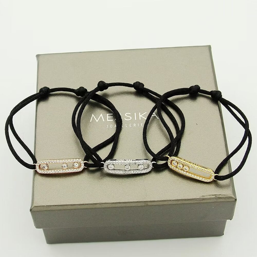 [Auream]Messika Care(s) pink cord pavé bracelet