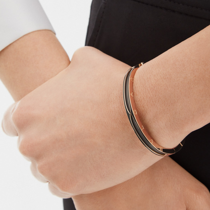 [Auream]ZERO 1 PINK GOLD WITH MATTE BLACK CERAMIC BRACELET