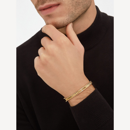 [Auream]ZERO 1 SPIRAL AND PAVED DIAMOND GOLD BRACELET