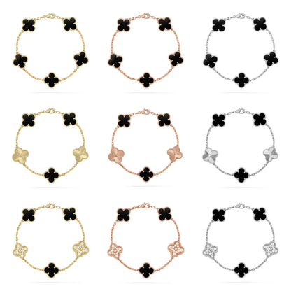 [Auream] CLOVER 5 MOTIF ONYXS BRACELET COLLECTION