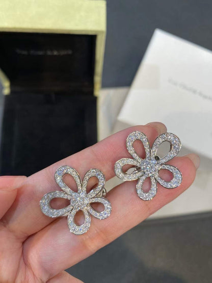 [Auream]FLOWERLACE EARRINGS FULL DIAMONDS