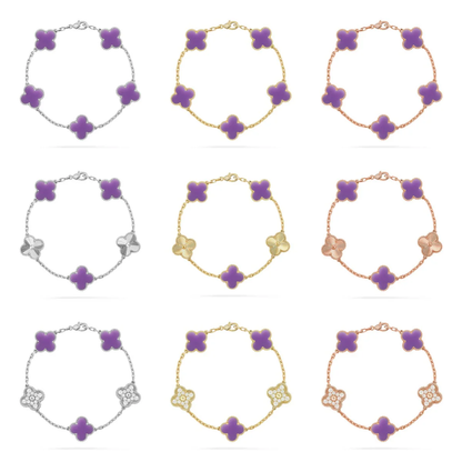 [Auream]CLOVER 5 MOTIF LIGHT PURPLE BRACELET COLLECTION