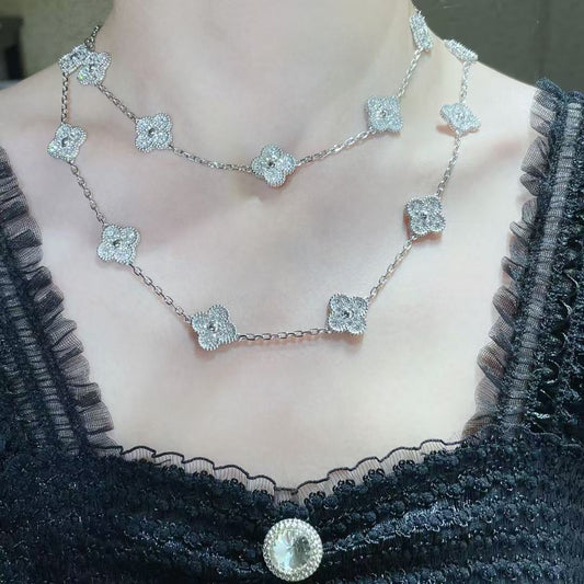 [Auream]CLOVER 20 MOTIFS FULL-DIAMOND NECKLACE