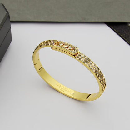 [Auream]Move Noa Full Pavé Diamond Bangle Bracelet