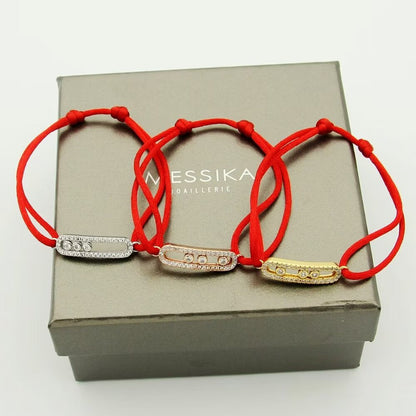 [Auream]Messika Care(s) pink cord pavé bracelet