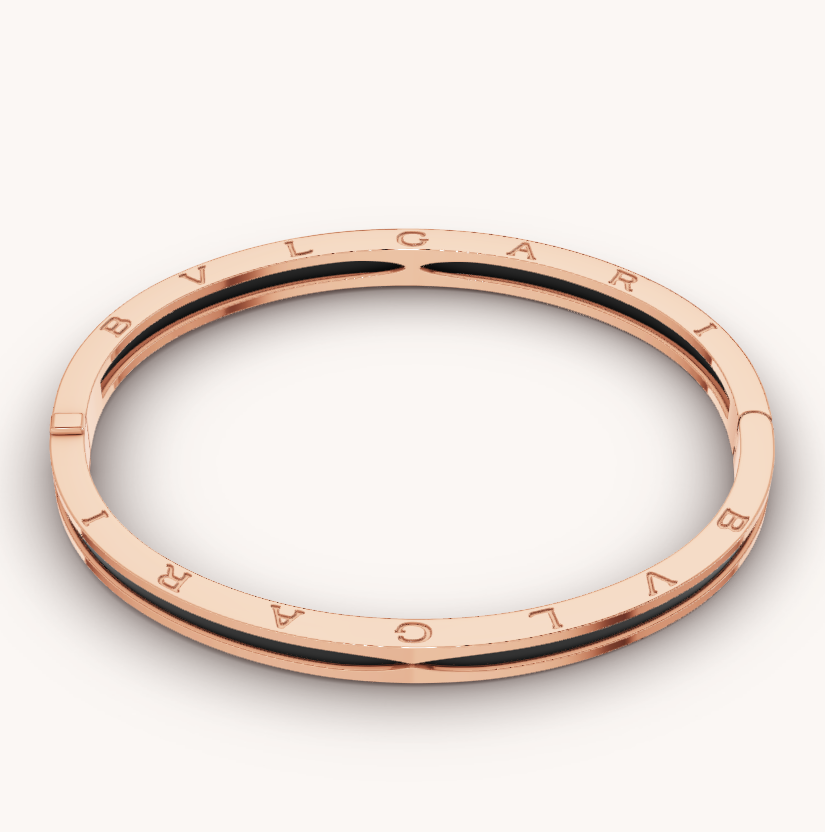 [Auream]ZERO 1 PINK GOLD WITH BLACK CERAMIC BRACELET