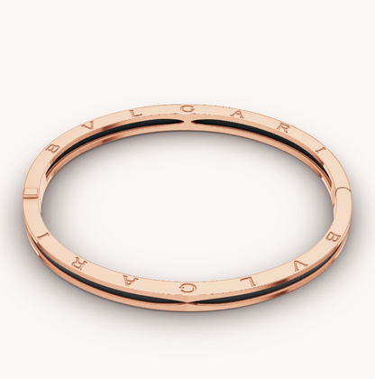 [Auream]ZERO 1 PINK GOLD WITH BLACK CERAMIC BRACELET
