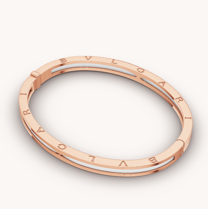 [Auream]ZERO 1 PINK GOLD WITH WHITE CERAMIC BRACELET