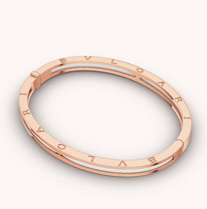 [Auream]ZERO 1 PINK GOLD WITH WHITE CERAMIC BRACELET