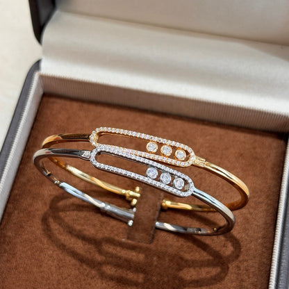 [Auream]Move Pavé Diamond Bangle Bracelet M