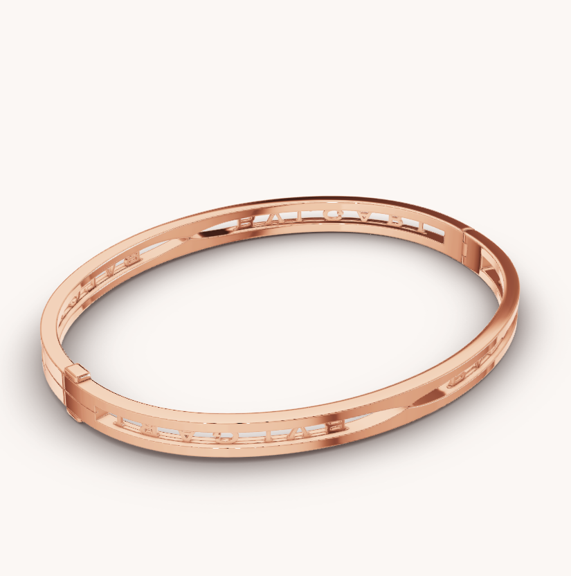 [Auream]ZERO 1 SPIRAL LOGO PINK GOLD BRACELET