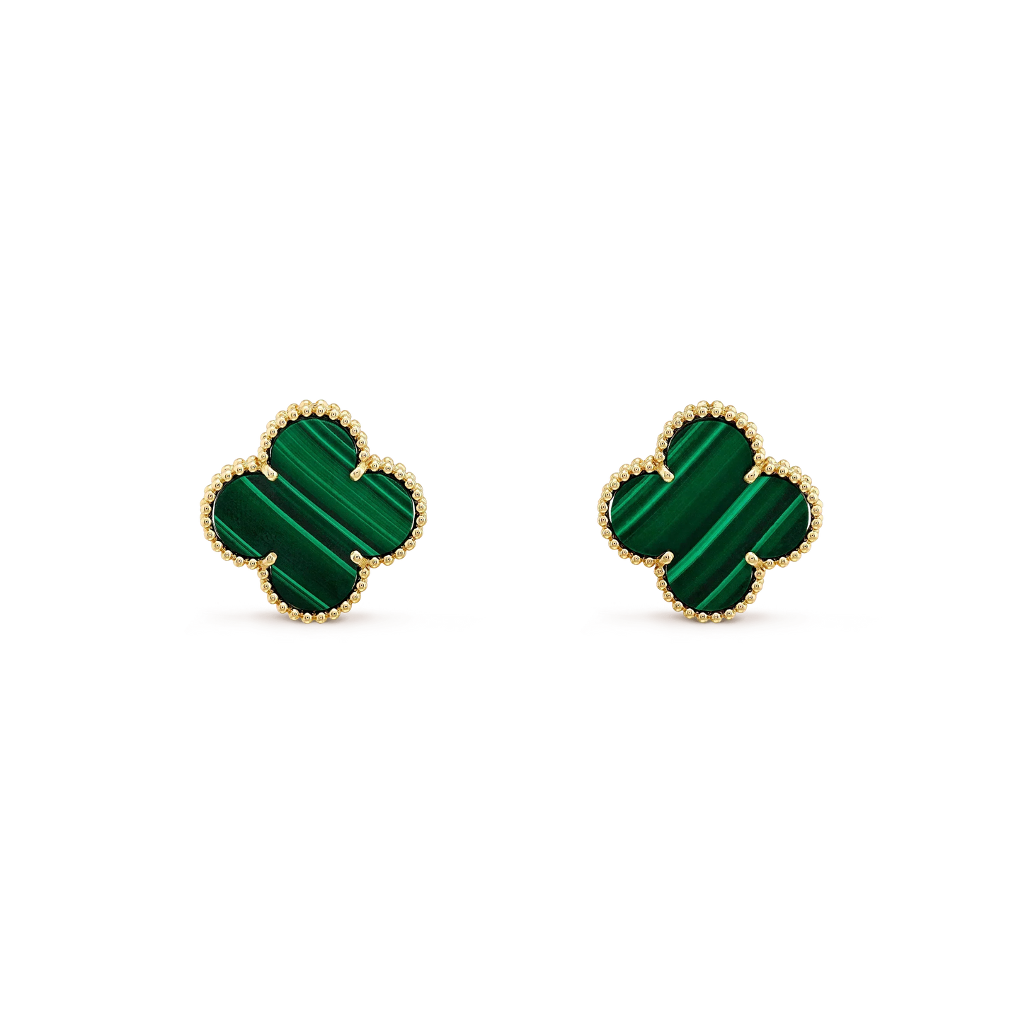 [Auream]CLOVER MINI 9.5MM MALACHITE  EARRINGS