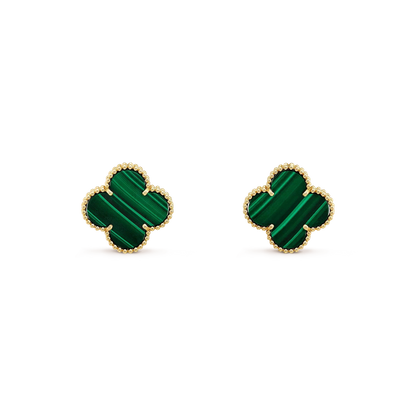 [Auream]CLOVER MINI 9.5MM MALACHITE  EARRINGS