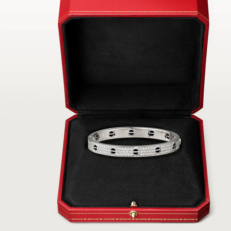 [Auream]LOVE BRACELET 6.1MM DIAMOND-PAVED CERAMIC