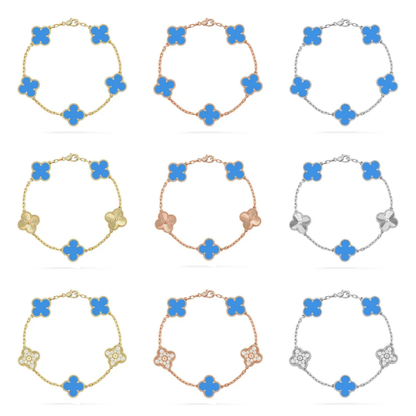 [Auream] CLOVER 5 MOTIF BLUE AGATE BRACELET COLLECTION