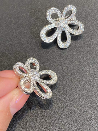 [Auream]FLOWERLACE EARRINGS FULL DIAMONDS