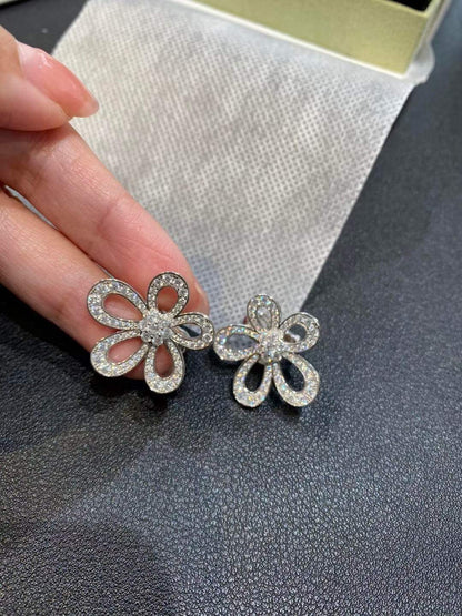 [Auream]FLOWERLACE EARRINGS FULL DIAMONDS