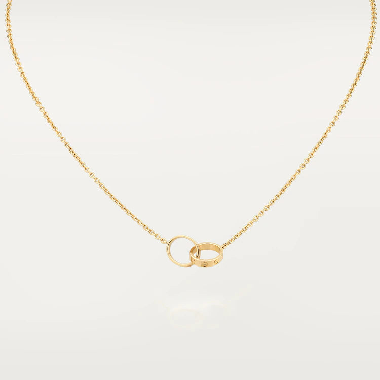 [Auream]LOVE NECKLACE DOUBLE RING GOLD
